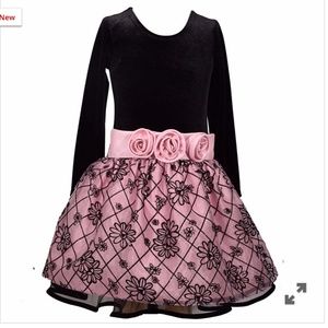 Mauve Bonnie Jean - long sleeve party dress